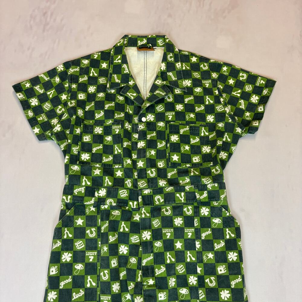 Rare Big Bud Press Lucky In Vegas 7 Shorts Sleeve Jumpsuit Women's 2XL Western - Picture 2 of 10